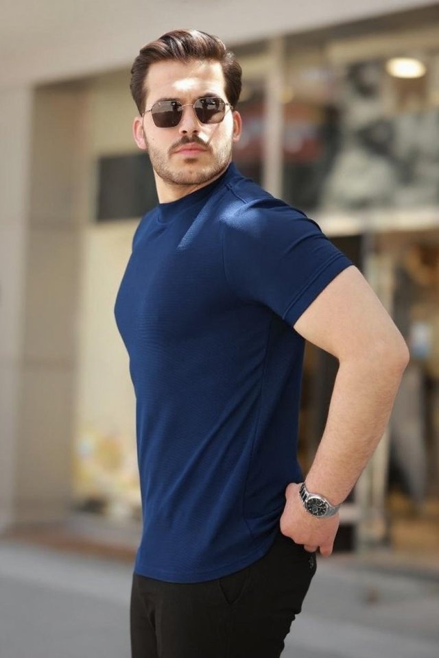 Erkek Yarım Balıkçı Yaka Kısa Kollu T-shirt (166706)